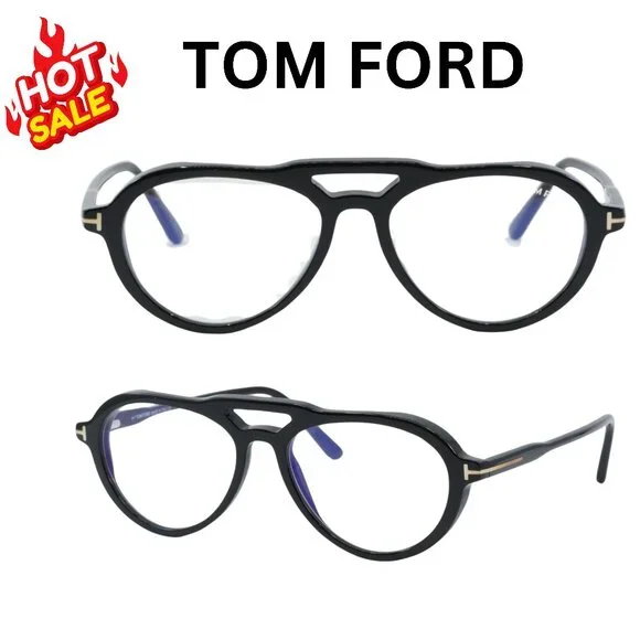 Men's Tom Fort Elegant black Aviator eyeglasses & custom made Clip-on sunglasses